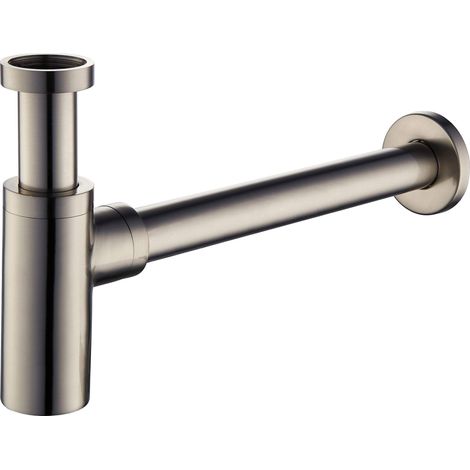 Sifone per lavabo standard colore acciaio spazzolato connessione 1"1/4 Damast 18219 Acciaio Spazzolato