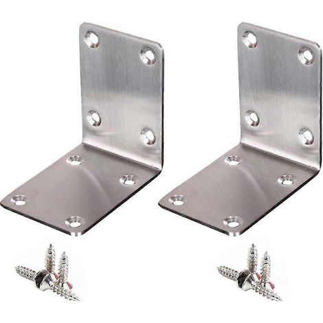 Supports d'étagère robustes en acier inoxydable, 7 x 7 cm, lot de 2 (1/5)