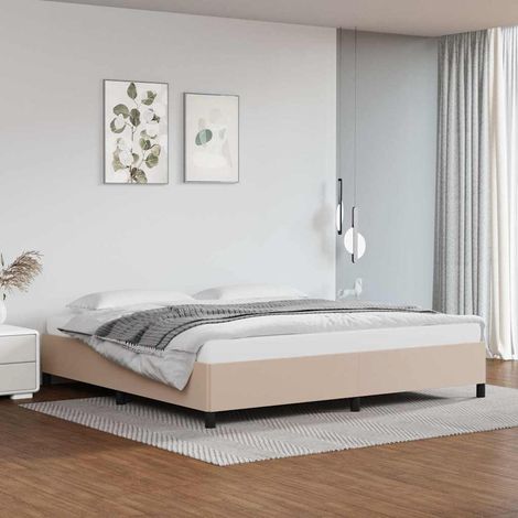 vidaXL Estructura cama sin colchón cuero sintético capuchino 200x200cm (1/5)