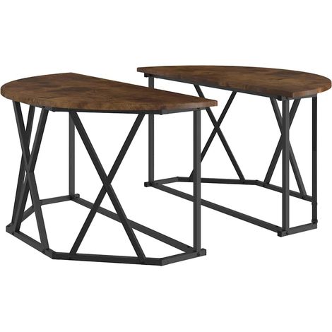 Table basse,Table d'appoint,Table de Salon Chêne fumé 80 x 80 x 42 cm CFW62330 (1/5)