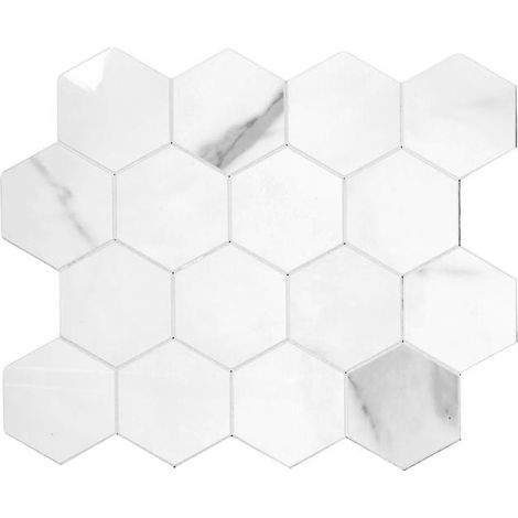 Crédence Adhésive "Marbre" 33cm Blanc (1/4)