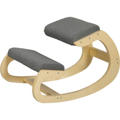 Ergonomischer Kniehocker, Schaukelnder Kniestuhl, Schreibtischstuhl für Homeoffice, zur Verbesserung der Körperhaltung, Grau