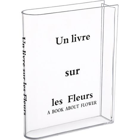 Vase en forme de livre, en acrylique transparent, pot de fleurs hydroponique, décoration créative pour restaurant ou bureau. (1/5)