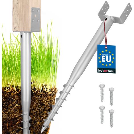 KOTARBAU® Kotarbau® U Support Poteau Bois - Pied de Poteau À Visser 160 x 720 mm Platine Poteau - Fixation Poteau Bois - Embase Pied de Poteau - Acier Galvanisé (1/5)