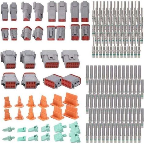 Kit de Connecteurs Gris Deutsch DT 188PièCes SéRies avec 16 Contacts Solides dans des Configurations à 2, 3, 4, 6, 8 et 12 Broches, Automobiles (1/4)