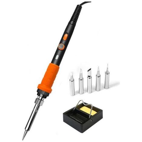 Fer à souder 60 W (chauffage rapide et stable), fer à souder électrique de précision, fer à souder à l'étain avec température réglable 200450℃, interrupteur marche/arrêt, fer à souder pour réparation (1/5)