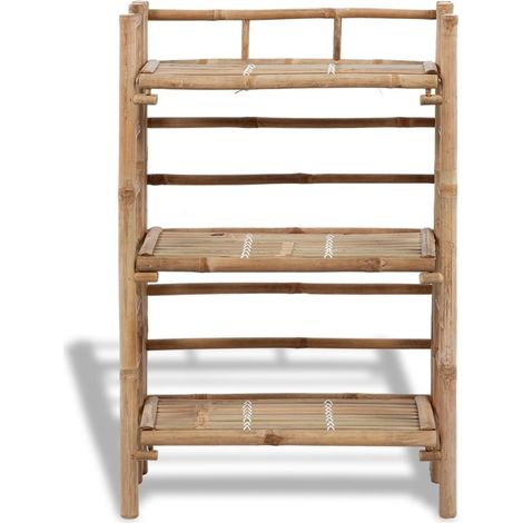 Étagère à plantes 3 niveaux Bambou (1/5)