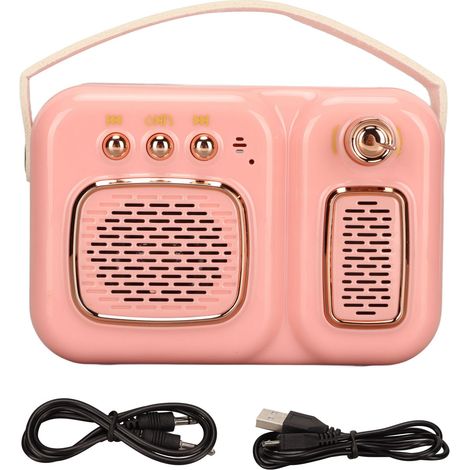 Enceinte Bluetooth Mini Multifonction 4.1 EDR Stéréo HiFi Basse Profonde pour Maison Fête Extérieur Rose (1/5)