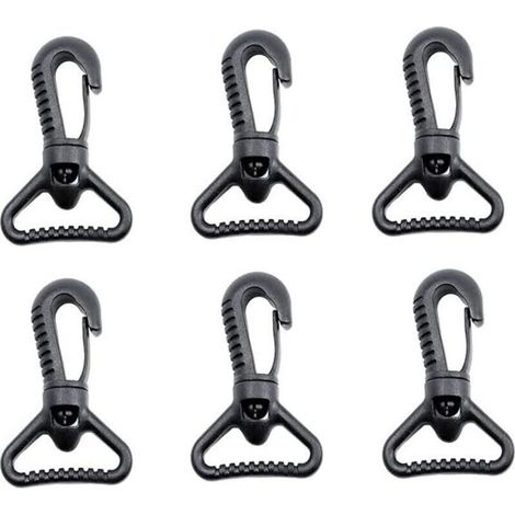 Mousqueton - Pivotant - Pour Porte De Poussée - Sangle - Noir - 32 Mm - Lot De 6 (1/5)