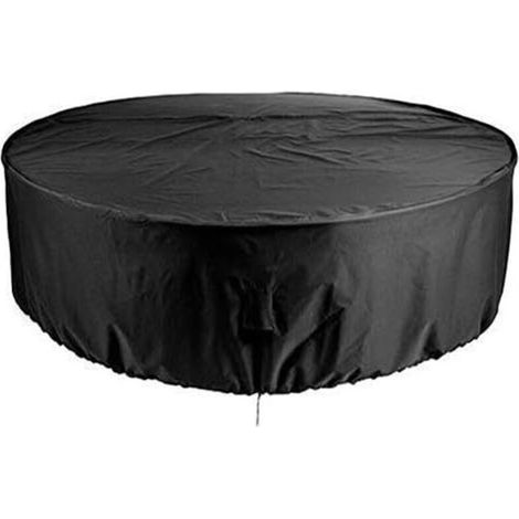 Meubles de Jardin Housse, Rond Jardin Table Housse Imperméable Résistant Circulaire Patio Extérieur Meubles Tente Housse Anti-UV Dîner Chaise Table Housse Anti-poussière - As Image Show, 185x110cm (1/5)