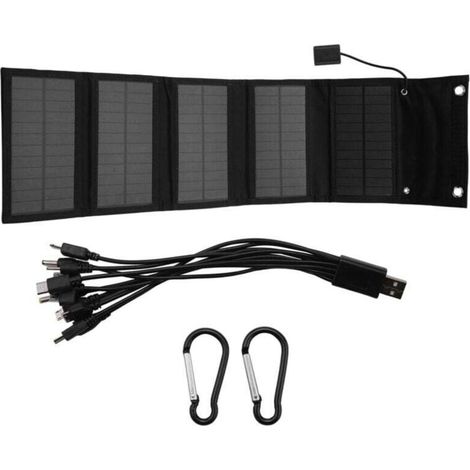 12W Pliable USB Panneau Solaire Cellule Portable Pliant éTanche Chargeur de Pour TéLéPhone Camping RandonnéE