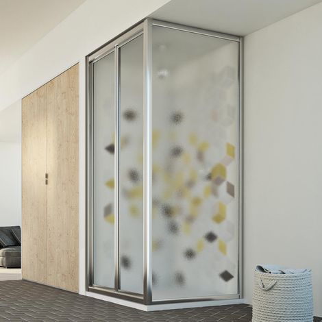 Box doccia a libro vetro stampato h 198 mod. Urban Duo P 75x75 ap. 75 cm