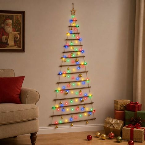 vidaXL Árbol de Navidad colgante con bolas 210 cm 130 LED Multicolor (1/5)