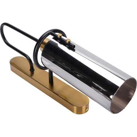 Applique murale câblée luminaire contemporain pour séjour chambre couloir coiffeuse intérieur noir doré (1/5)