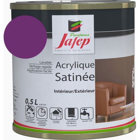 Peinture acrylique satinée mauve Jafep 0,5 L