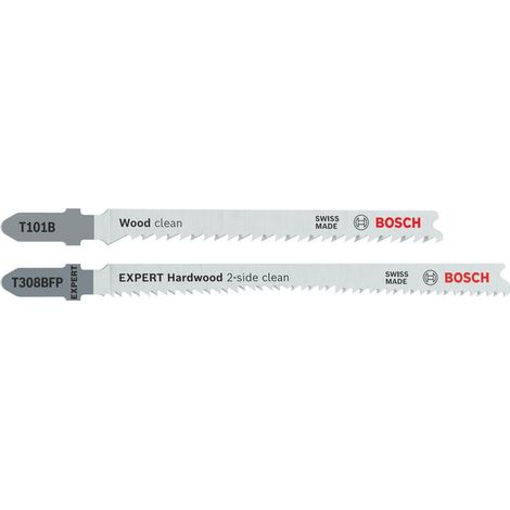 Bosch Stichsägeblätter Set T101B und EXPERT Hardwood 2-side clean T308BFP, 26-tlg.