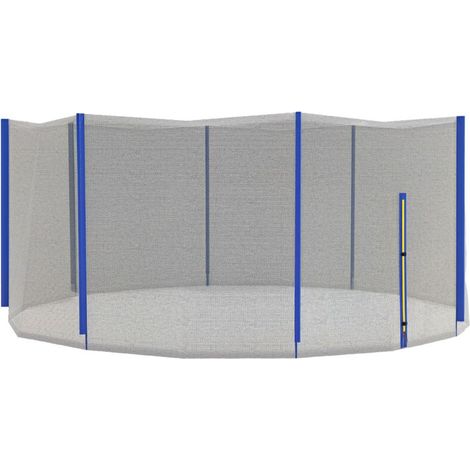 Filet de remplacement pour trampolines Ø 426 cm 8 poteaux droits filet de sécurité pour trampolines, entrée zippée (1/5)