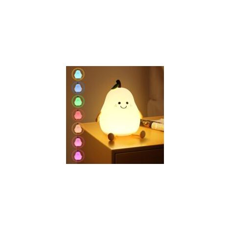 Veilleuse pour enfants - 1, Veilleuse silicone poire 7 couleurs minuterie chargement USB - Enfant (1/5)