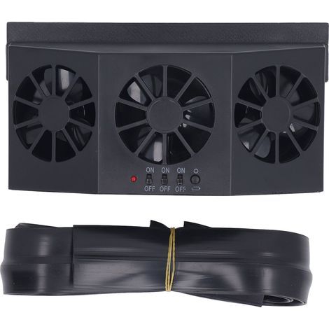 Autoabgasventilator, Solarfensterlüfter mit Luftzirkulation zur Geruchsbeseitigung, schwarze Wärmeableitung. (1/5)