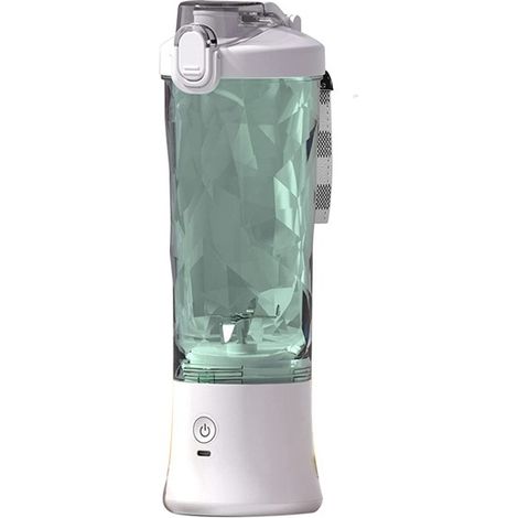 1 set. Color: White. Material: Stainless steel + AS. Portable electric fruit juicer.