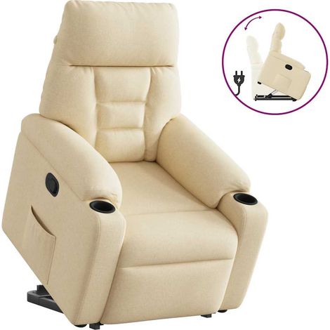 vidaXL Relaxsessel mit Aufstehhilfe Creme Stoff (1/5)