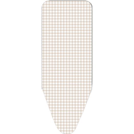 Housse Table Repasser Vichy Coton Naturel, Carreaux Vichy, 125x40 Cm - Inofix