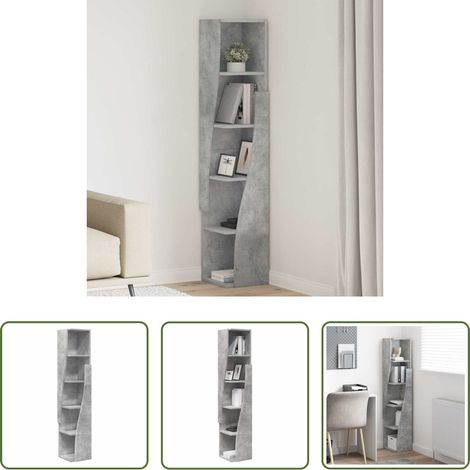 Rangement - Meuble d'angle Gris béton 27,5x27x140cm Bois d'ingénierie (1/5)