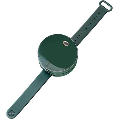 Ventilateur de Poignet Portable Usb, Mini Modèle Vert 1200mah  Sangle Incluse, Abs et Silicone, Facile à Utiliser, été Vacances, Mini-ventilateur Pratique (1/5)