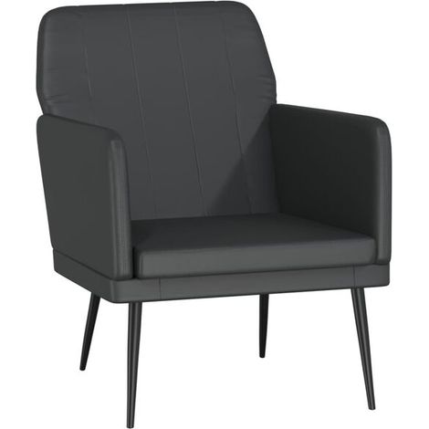 Fauteuil noir, dimensions : 61 x 78 x 80 cm, similicuir (1/5)