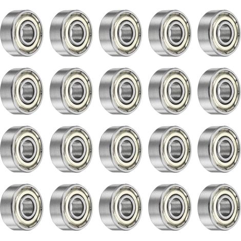 20pcs 694ZZ Roulements Billes Profonds 3,9 x 11 x 4mm Acier Haute Carbone Doubles Roulements Scellés pour Moteurs électriques, Appareils électroménagers, Machines Jardin, Argenté (1/5)