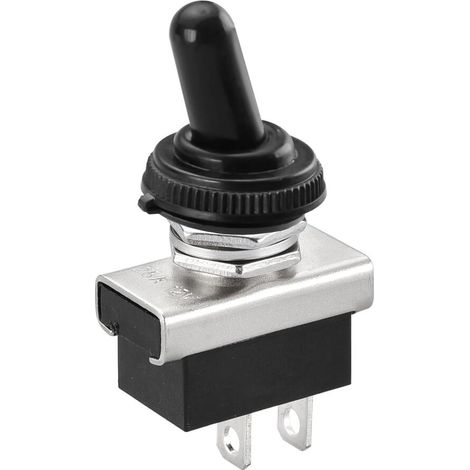 Metal Rocker Switch Flip 12V 25A SPST On/Off 2 Position 2 Pin For Car Dash Light With Waterproof Cap (1/5)
