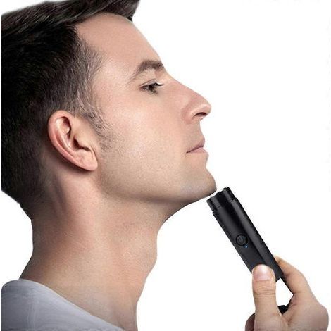 Rasoir électrique portable pour homme. mini. tondeuse à barbe. utilisable sur peau sèche ou humide. chargement rapide USB-C. (1/5)