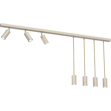 Rampe plafond 150 cm crème 7 spots GU10 Link Luminex