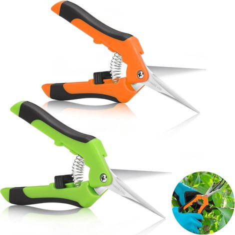 CCYKXA 2-teiliges Gartenscheren-Set: Ergonomische Gartenschere mit Klingen aus Edelstahl für Äste, Blumen, Rosen, Obst, Pflanzen und Bonsai-Bäume. Einfache Handhabung. (1/5)