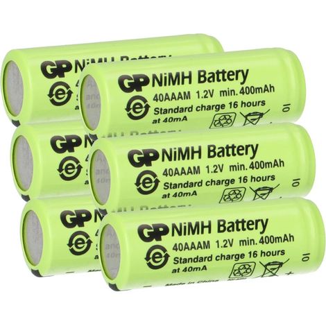 6x GP Akku 2/3 AAA 1,2V / 400mAh GP40AAAM Micro NiMH Akku Höhe 29,7mm (1/5)
