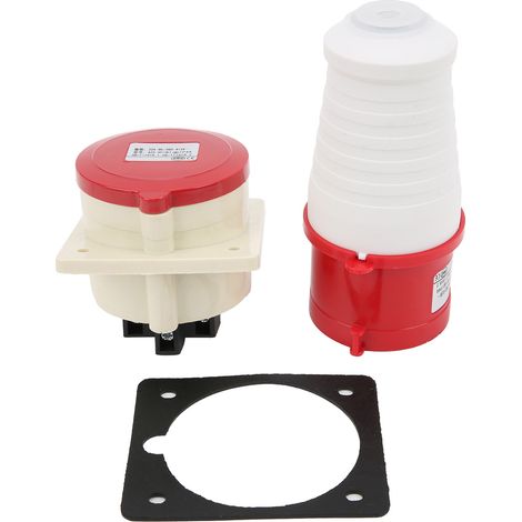 Fiche mâle industrielle 5 broches 32A 380-415V 3 phases + neutre + terre IP44 coque isolée montée 6h (1/5)