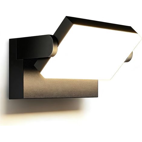 Applique Murale Extérieure LED 5000Lm 3000K IP65 Noir 360°  Pivotant 360°, aluminium moulé, lumière chaude, idéal jardin terrasse, 50000h de vie, montage facile, étanche durable [Classe énergétique E] (1/5)