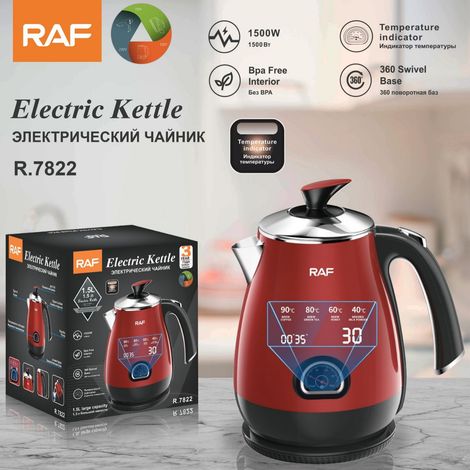 Bouilloire électrique en acier inoxydable de style européen, 1,5 L, anti-ébullition à sec, type à ébullition d'eau. (1/5)
