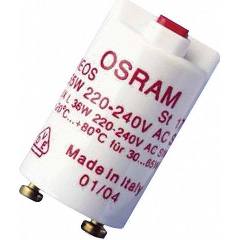 Osram – Starter T8/G13 30W – Allumage rapide et fiable – Tension 230V – Pour tubes fluorescents – Diamètre 50mm (1/6)