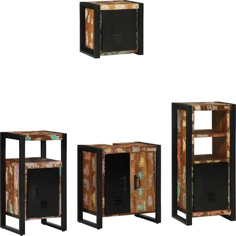 Set di mobili per il bagno 4 pcs Legno Recuperato Massello vidaXL (1/5)