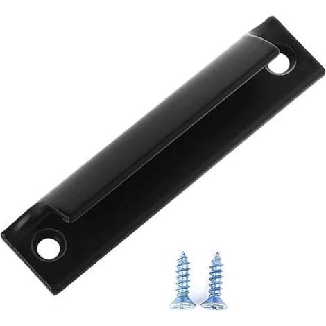 Poignée De Porte - Manchon De Verrouillage Poussoir-Tireur En Alliage D'Aluminium - Pour Portes De Balcon Fenêtres Et Armoires - Noir - 1 Pièce (1/5)