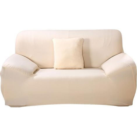 Housse de fauteuil 1 place Paracity - Tissu protecteur extensible, beige, 2 seater:140-185cm (1/5)