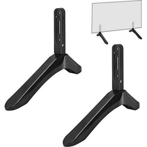 Soporte para TV - Apto para pantallas de 32 a 65 pulgadas - Estructura de aleación de aluminio para un soporte robusto - Juego de dos piezas - Negro para sala de estar (1/5)