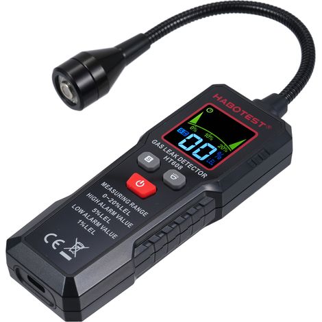 Détecteur de gaz, détecteur de fuite de gaz naturel, batterie au lithium 3,7 V 500 mAh, Type-C, indicateur d'alarme sonore/lumineuse, utilisé pour détecter les fuites de gaz (1/5)