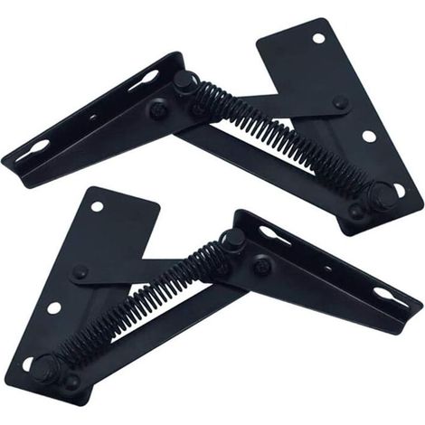 supports de levage pliables noirs à 80 degrés, charnières à ressort noires largement utilisées dans les systèmes de levage de canapés et les supports (1/5)