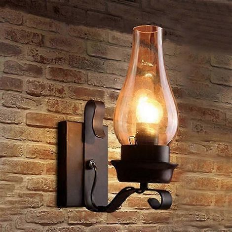 Vintage-Industrie-Retro-Wandleuchte im rustikalen Stil mit Seilzug für den Innenbereich, geeignet für Schlafzimmer, Balkon, Flur und Gangbeleuchtung. (1/5)