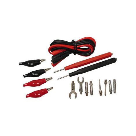 Sondes De Test - Multimetre 30 V - Câble 90 Cm - Pinces Crocodile Et Pointes 4 Mm 2 Mm - Mallette De Transport - Lot De 16 Pièces