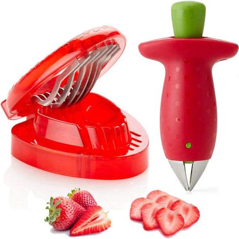 Multifunktionale Erdbeerreibe und Kernentferner für Früchte und Beeren - Küchenhelfer