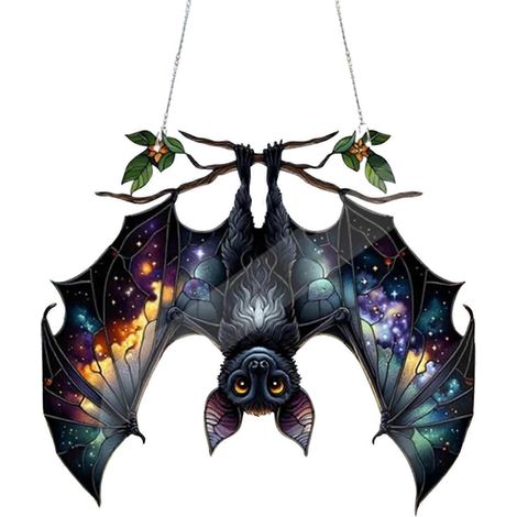 Halloween chauve, souris acrylique fenêtre suspendu gothique chauve, souris décoration suspendue chauve, souris suspension pendentif effrayant chauve, souris décoration maison voiture décoration (1/4)