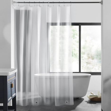 Transparent, mold-resistant and waterproof shower curtain with magnets, suitable for 180x200 bathtubs and bathrooms (1/5)